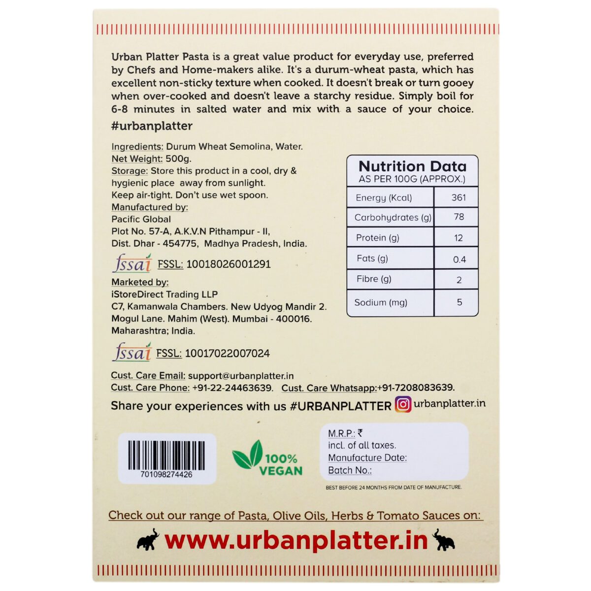 Traditional Italian Classic Macaroni Pasta