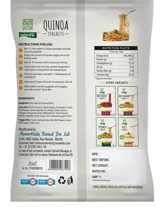 Gluten Free SPAGHETTI QUINOA - 114g