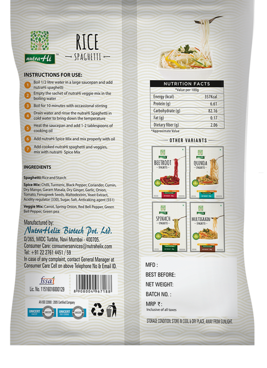 Gluten Free Pasta RICE - 250g