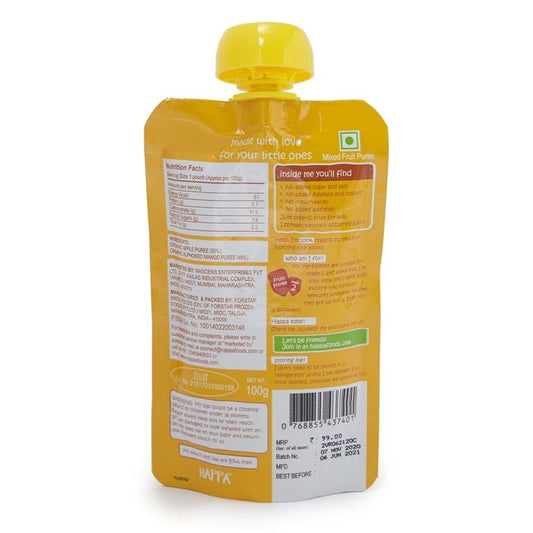 Organic Apple & Mango Fruit Puree, 100 g