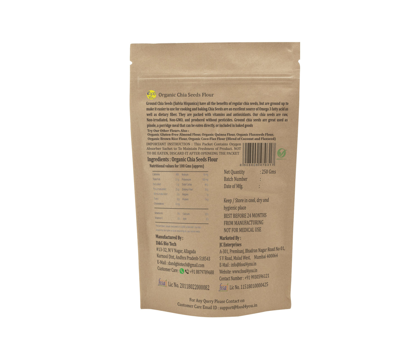 Organic Chia Seeds Flour