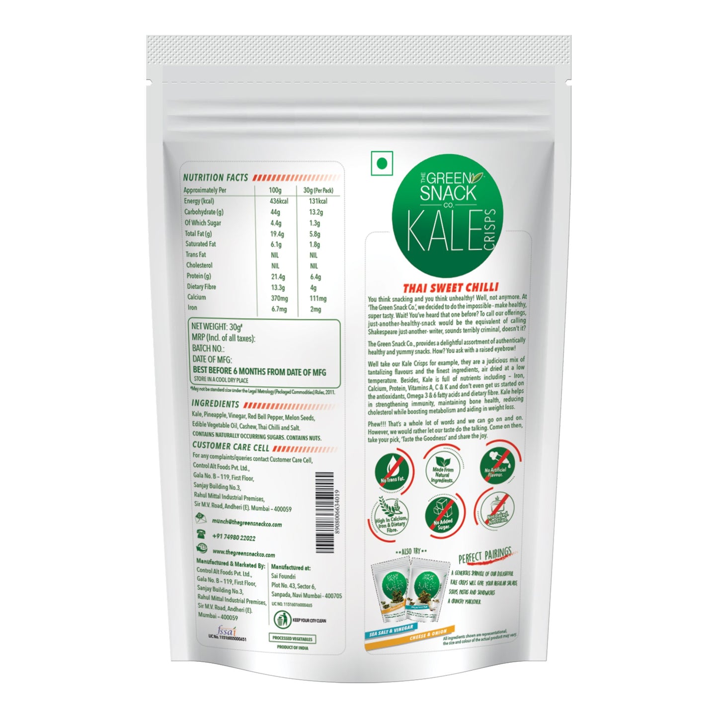 Kale Chips Thai Sweet Chilli 30g