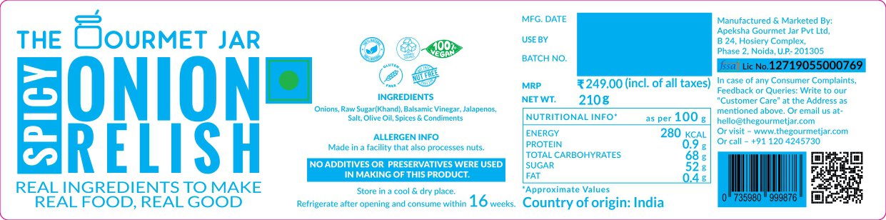 Spicy Onion Relish 210g