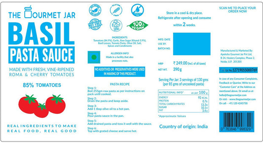 Basil Pasta Sauce 390g