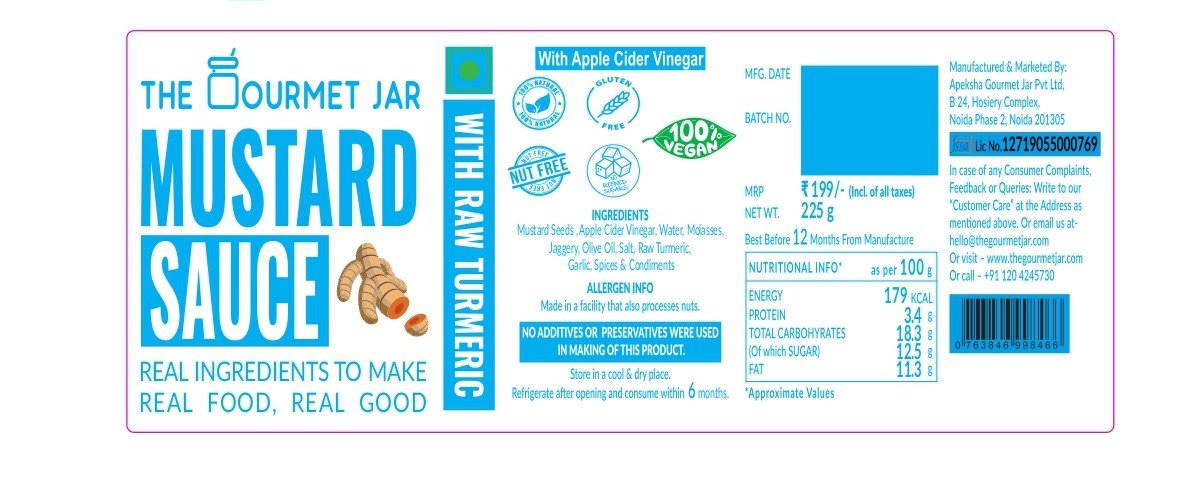 Mustard Sauce (with Raw Turmeric) 225g