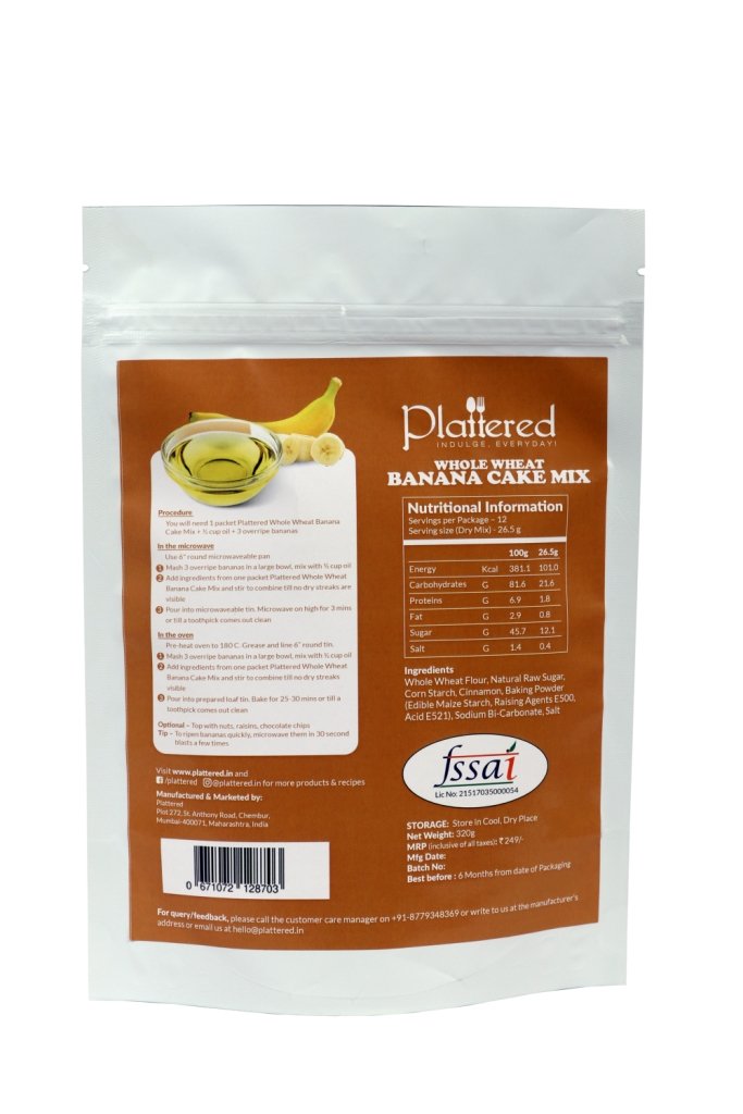 Whole Wheat Banana Cake Mix, 335g