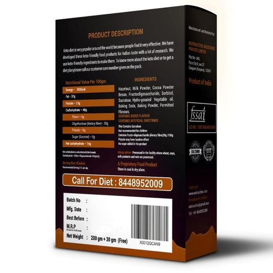 Keto Chocolate Hazelnut Cookies, 200g