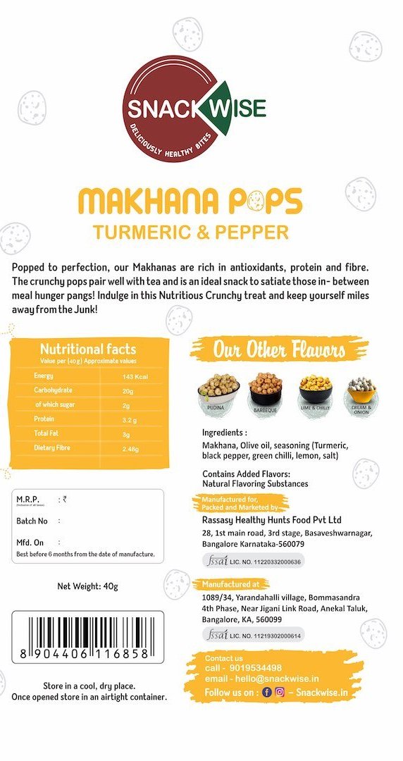 Makhana- Turmeric & Pepper, 40g