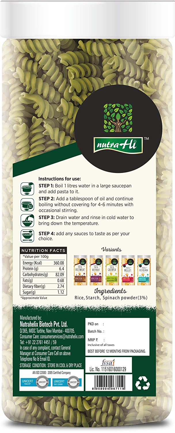 Gluten Free SPAGHETTI SPINACH - 114g