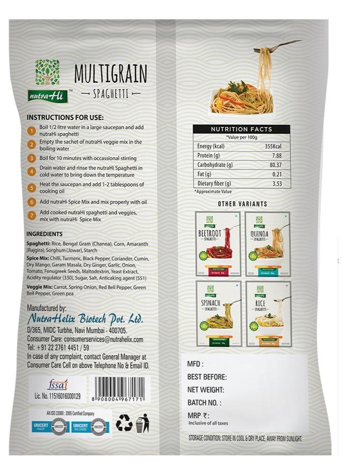 Gluten Free SPAGHETTI MULTIGRAIN - 114g