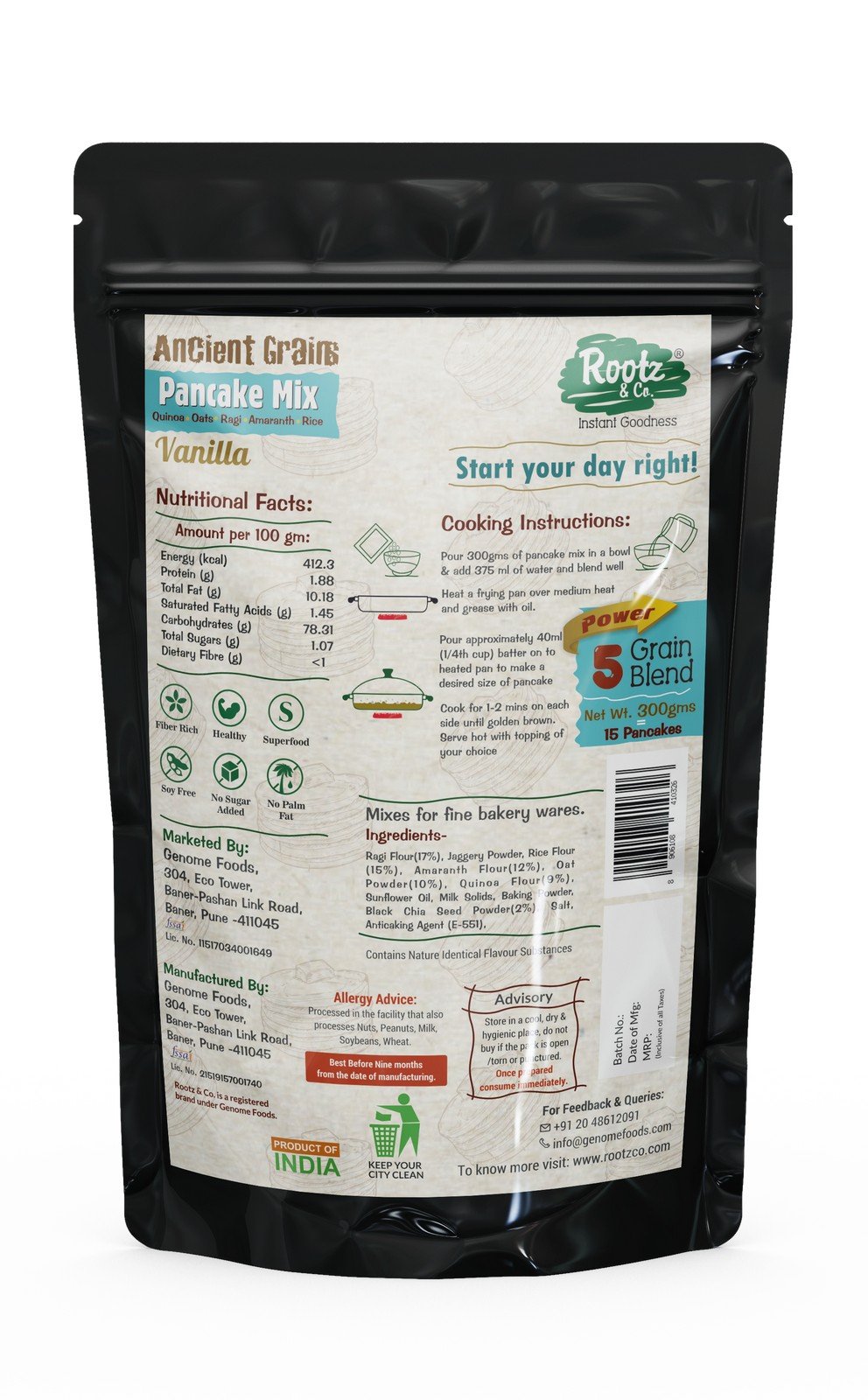 Test Manash of Healthy Instant Pancake Mix -  Gluten Free, No Maida, No Sugar