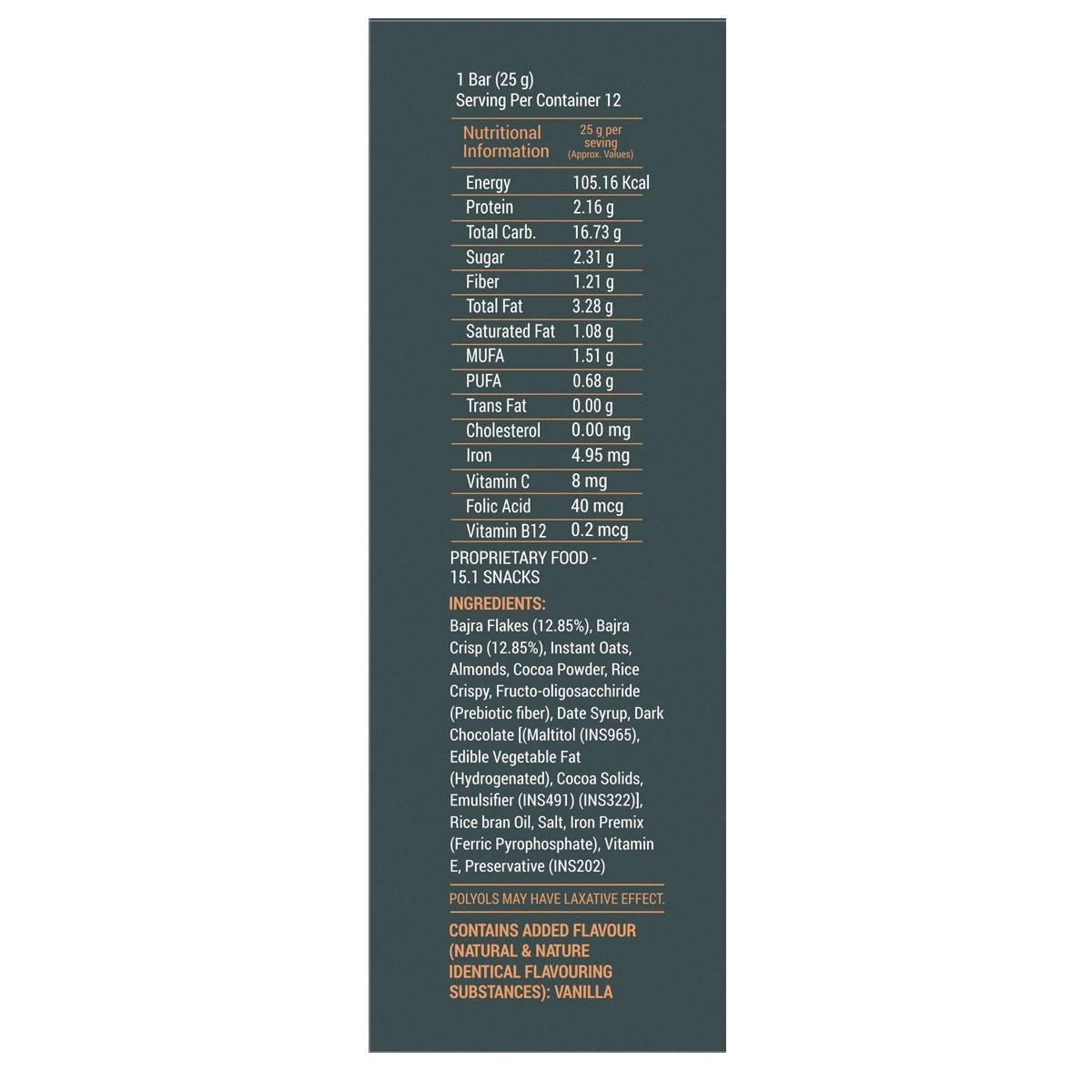 Bajra Millet Snack Bars Loaded with Iron - 300 g