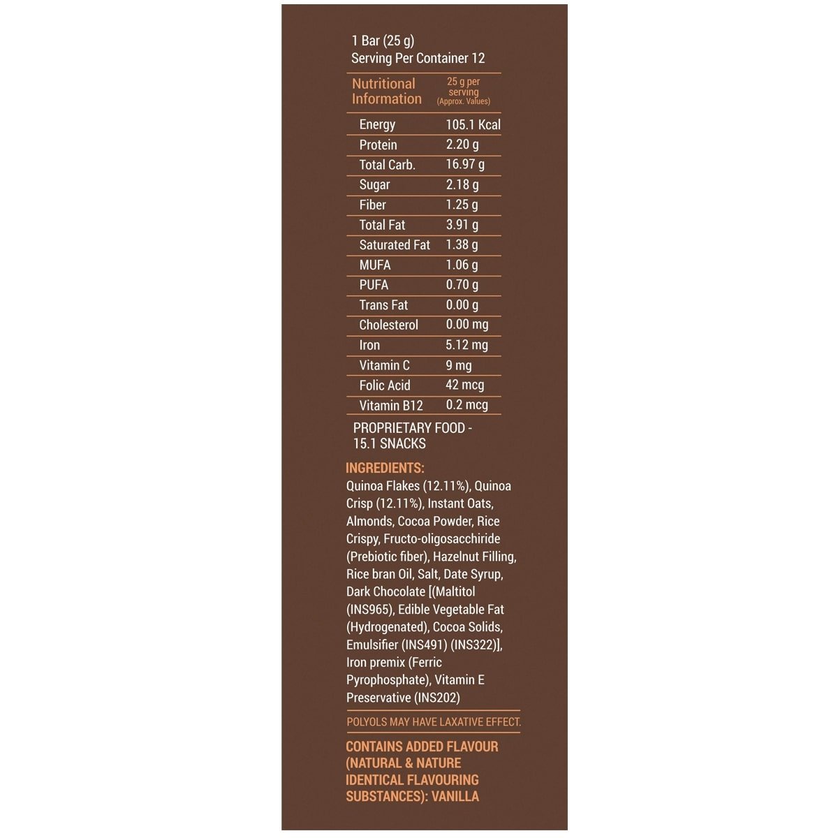 Quinoa Millet Energy Bars Loaded with Iron - 300 g