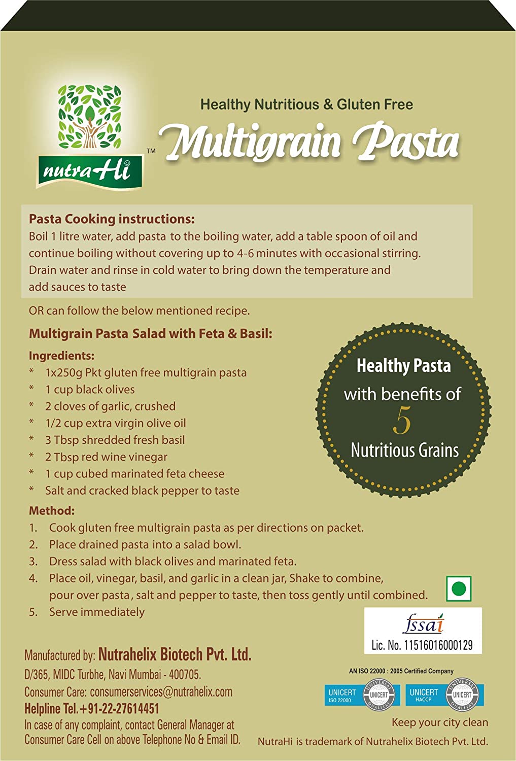 Gluten Free Pasta MULTI-GRAIN - 250g