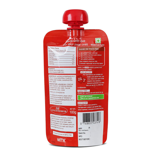 Organic Apple & Banana Fruit Puree, 100g