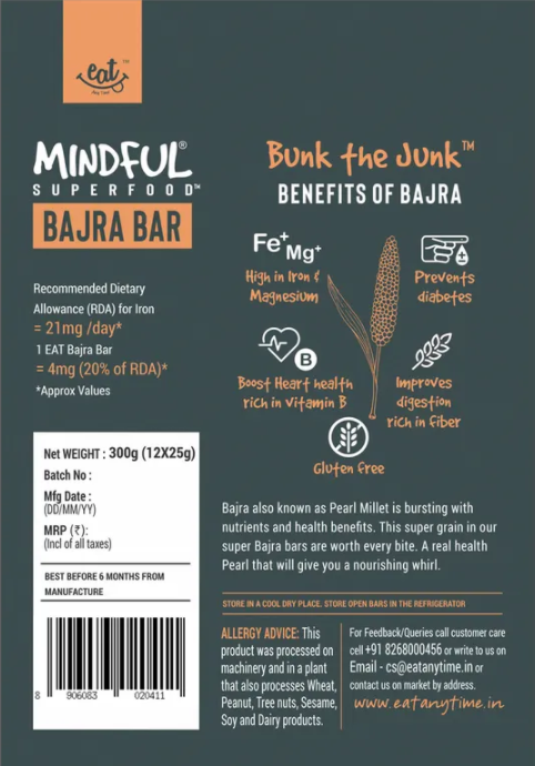 Bajra Millet Snack Bars Loaded with Iron - 300 g