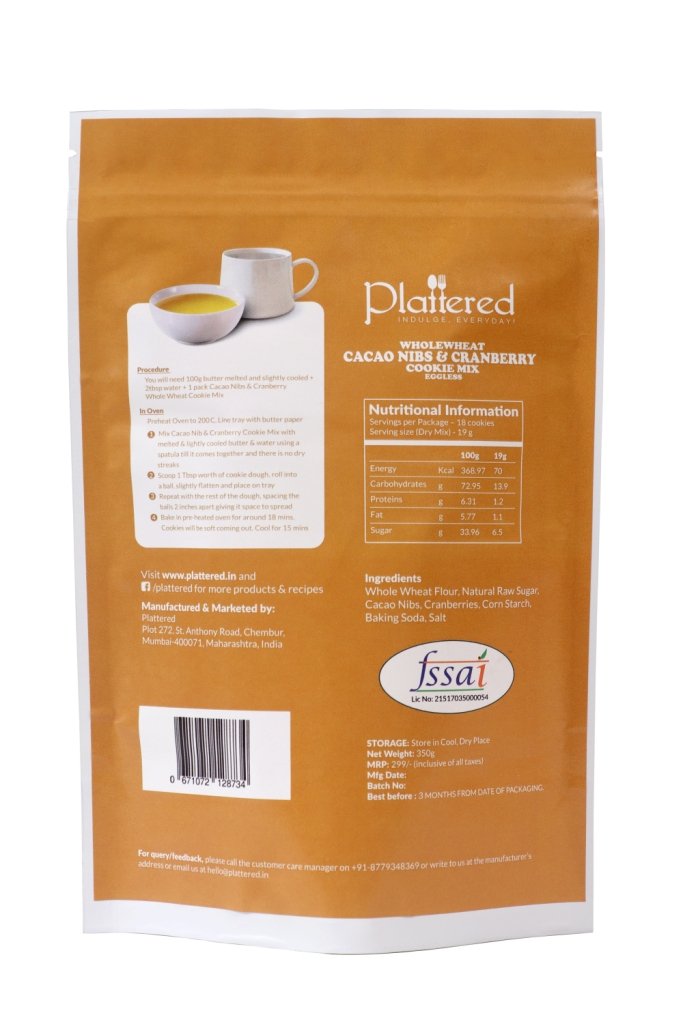 Cacao Nibs & Cranberry Cookie Mix, 365g