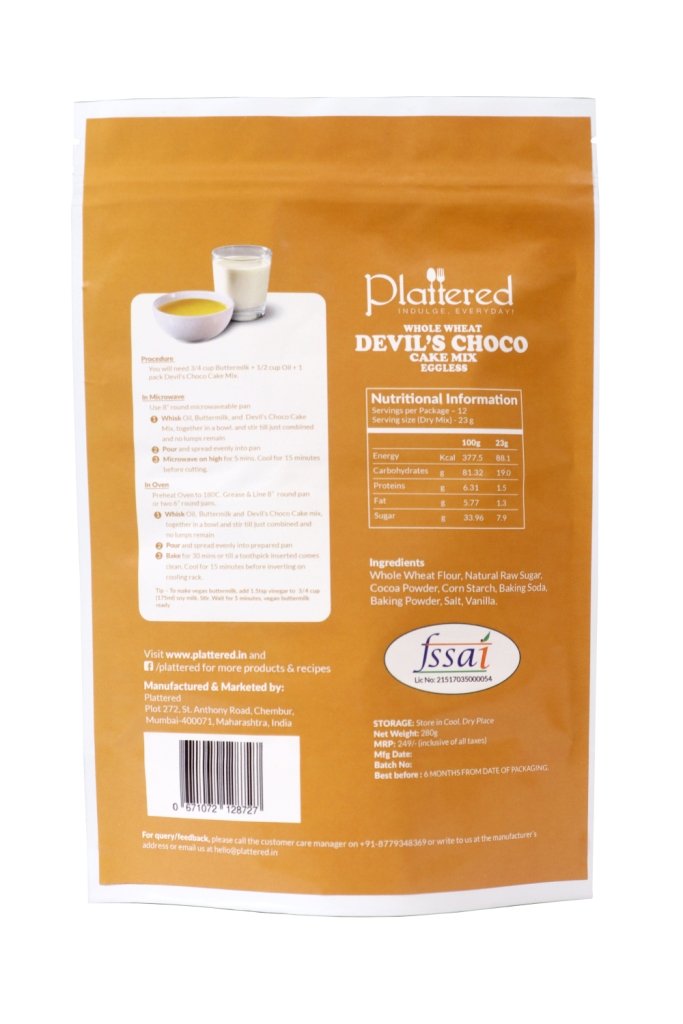 Whole Wheat Devil's Choco Cake Mix, 300g