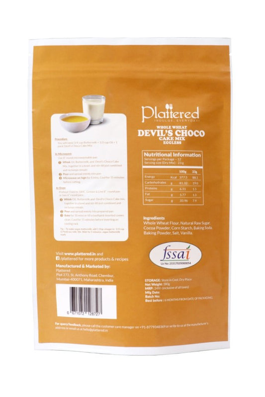 Whole Wheat Devil's Choco Cake Mix, 300g