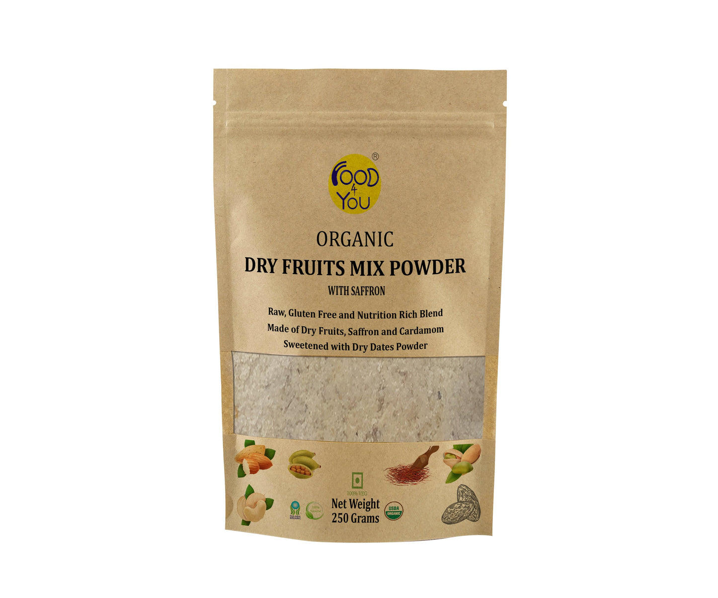 Organic Dry Fruits Mix Powder with Saffron