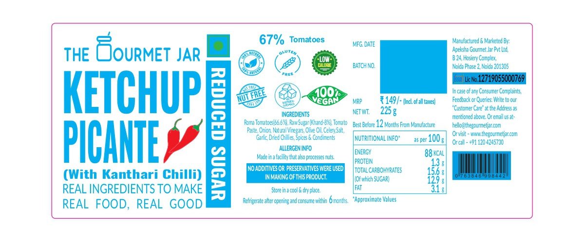 Ketchup Picante (with Kanthari Chilli) 225g