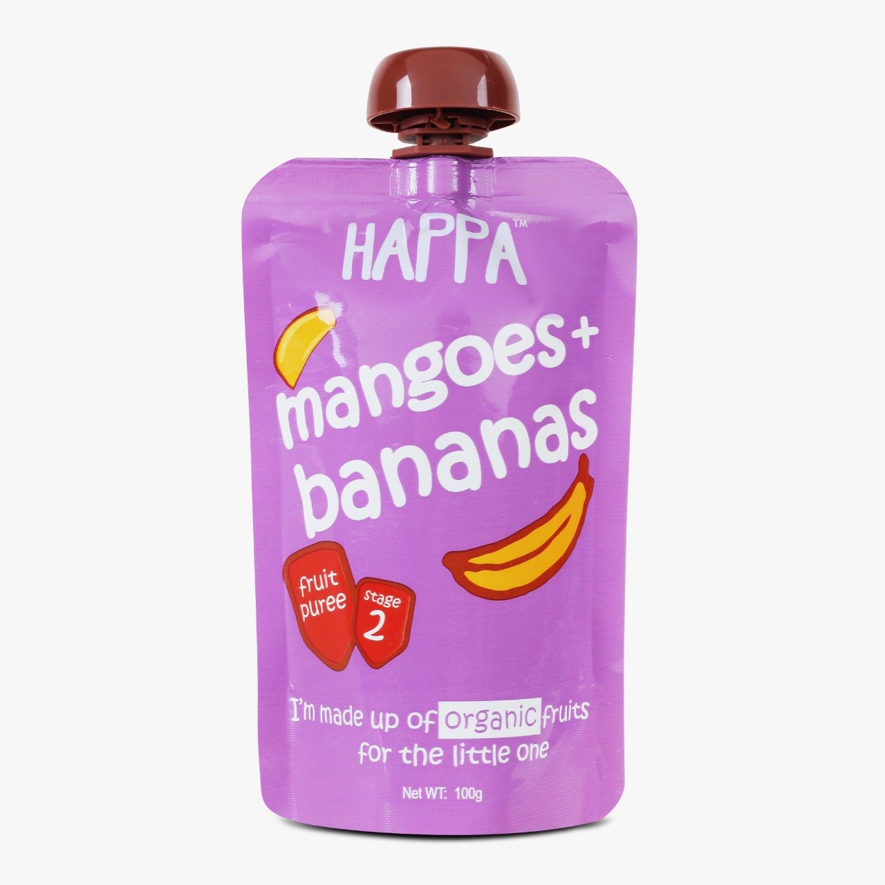 Organic Mango & Banana Fruit Puree, 100g