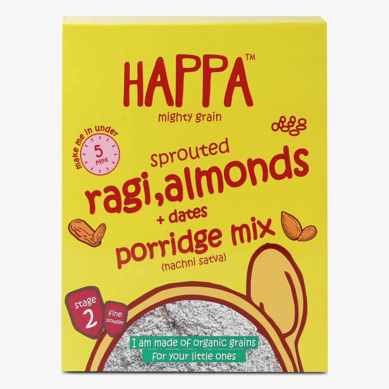 Organic Sprouted Ragi, Almonds and Dates Porridge Mix, 200g