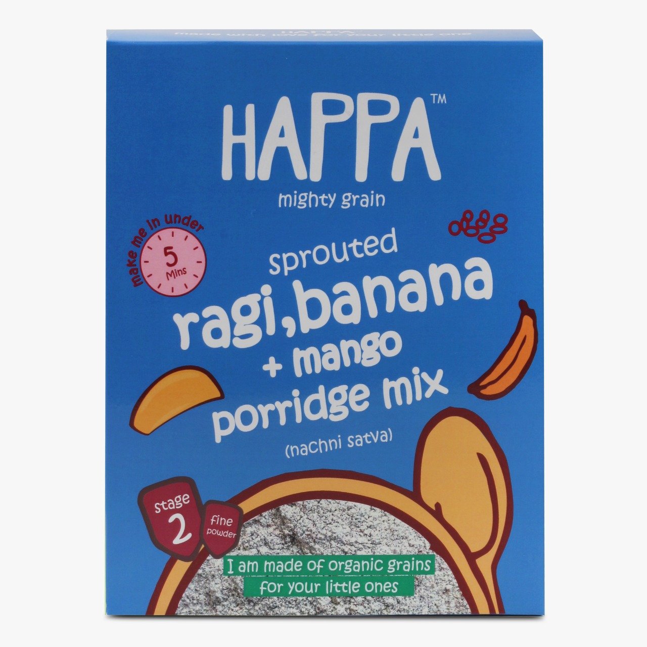 Organic Sprouted Ragi, Mango and Banana Porridge Mix, 200g