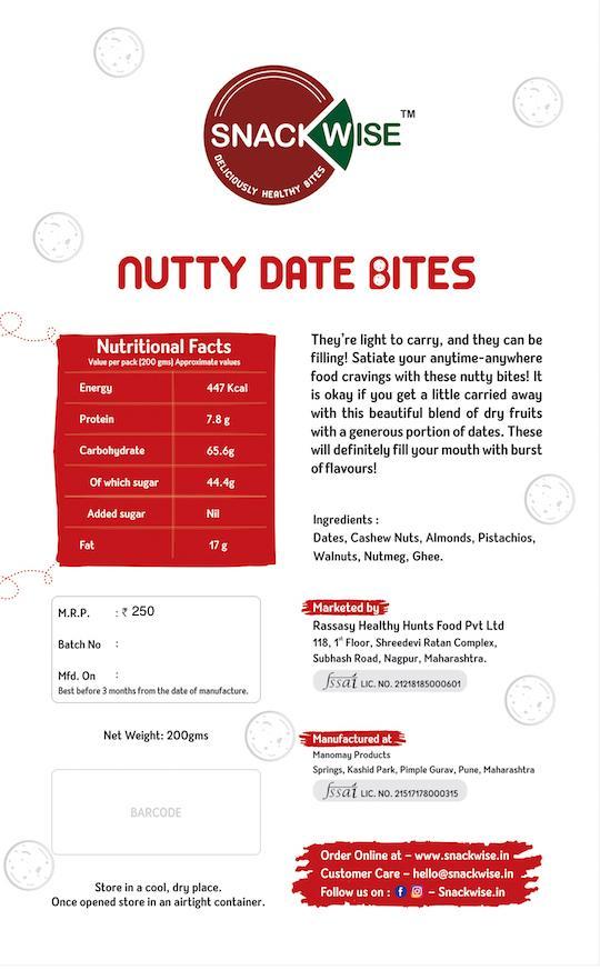 Nutty Dates Bites, 200g