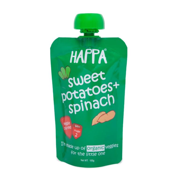 Organic Spinach & Sweet Potato Fruit Puree, 100g