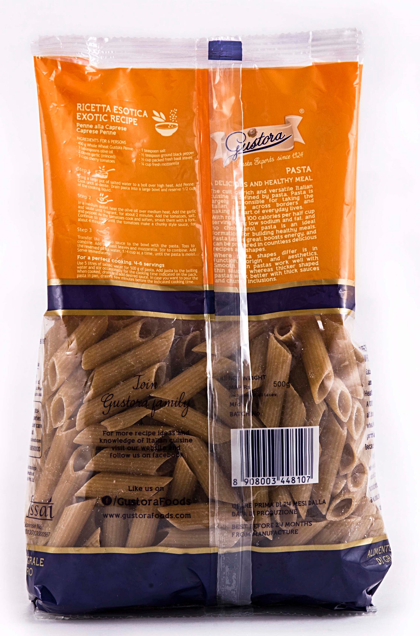 WHOLE WHEAT PENNE 500g