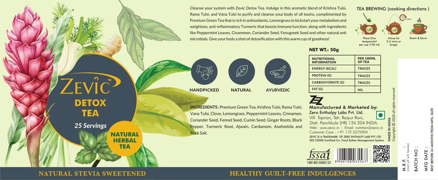 Zevic Ayurvedic Detox Tea - 25 Servings