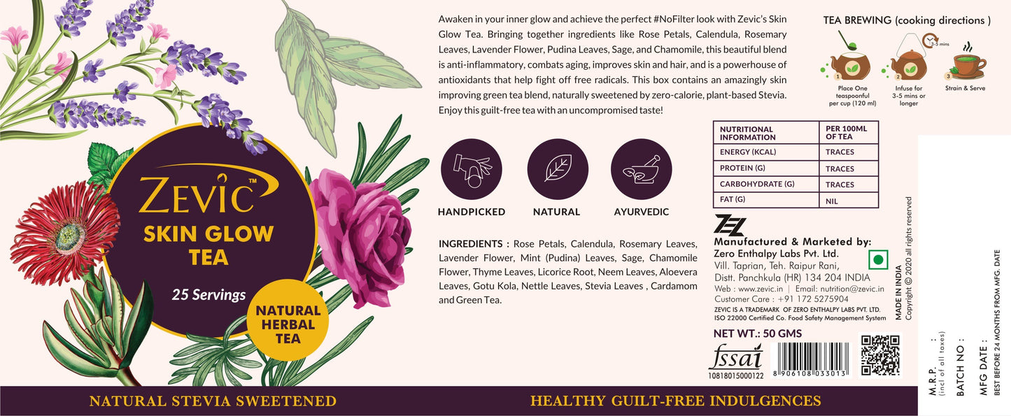 Zevic Skin Glow Tea 50gm - 25 servings