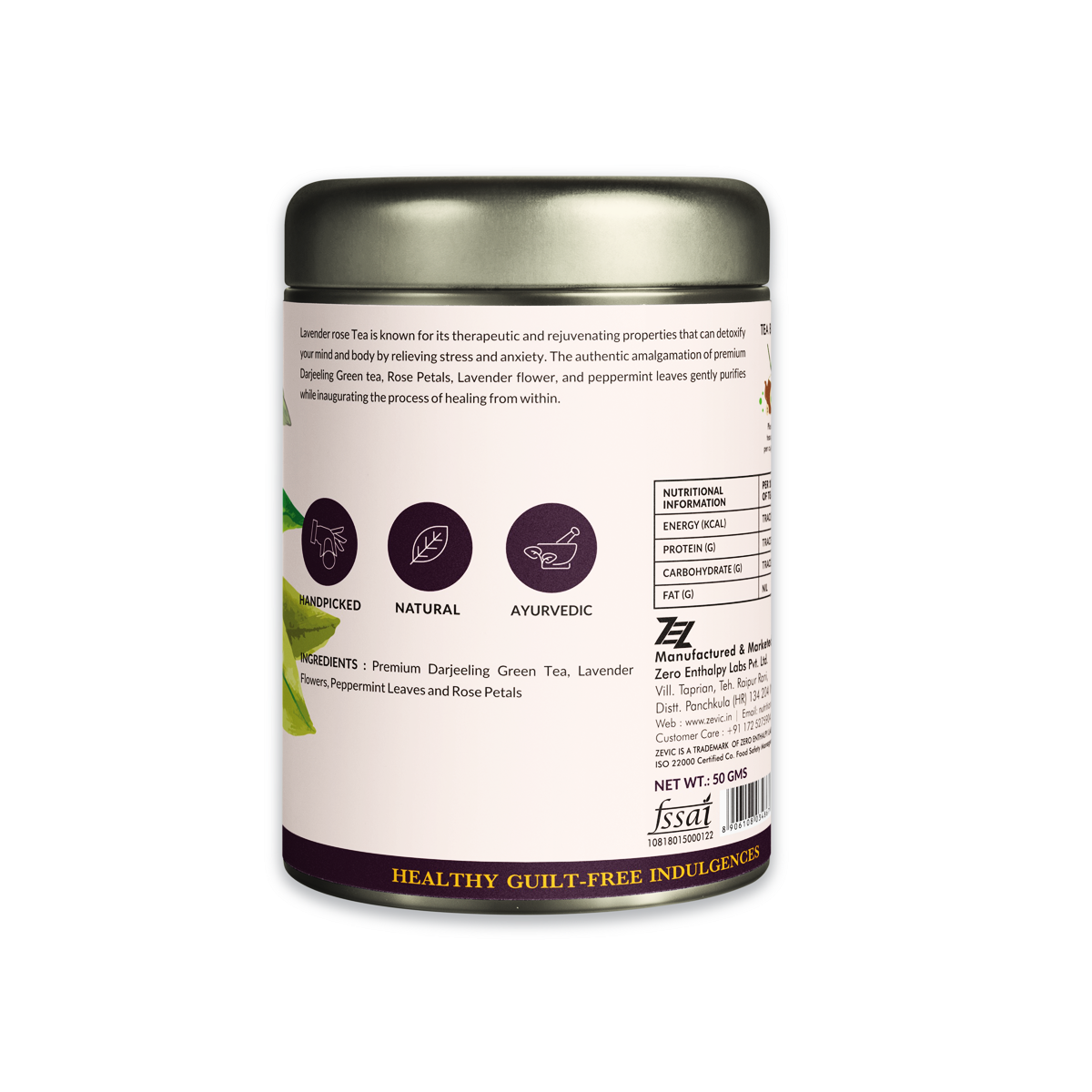 Zevic Lavender Rose Herbal Tea 50 gm - 25 Servings