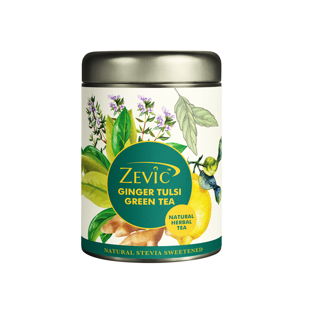 Zevic Ginger Tulsi Herbal Calming Tea 50 gm - 25 Servings